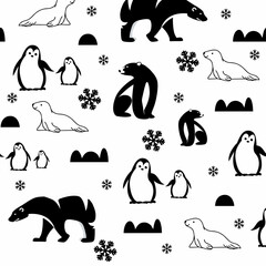 Cute animals winter pattern