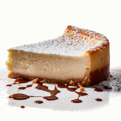 Pear and cheese cake, traditional classic dessert, very soft spoon dessert halfway between a cheesecake and a panna cotta