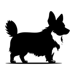 Pembroke Welsh Corgi Dog Vector Silhouette, Generative AI.