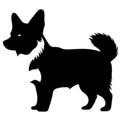 Pembroke Welsh Corgi Dog Vector Silhouette, Generative AI.