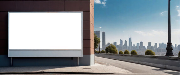 Obraz premium Billboard with blank white space Installed within the city