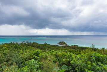 Lnadscape view from the Tamatorizaki observatory on Ishigaki Island in Okinawa Prefecture, Japan