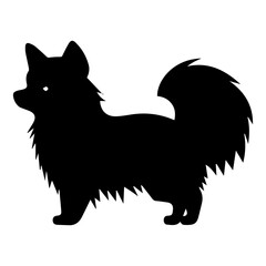 Pomeranian Dog Vector Silhouette, Generative AI.