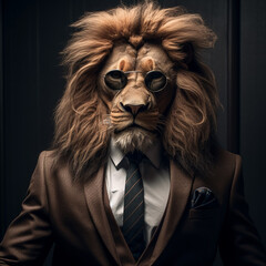 portrait of a lion. Generative AI.