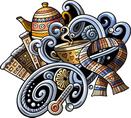 Winter Season cartoon illustration