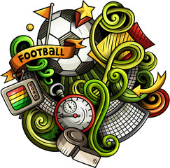 Soccer detailed cartoon illustration