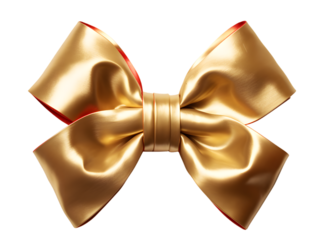 Gold bow illustration isolated on transparent background