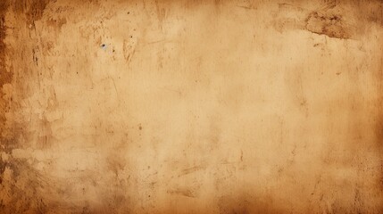 Old brown paper parchment background with distressed vintage stains and ink spatter and white faded...