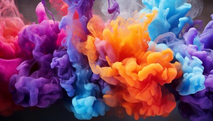 Obraz premium Colorful Smoke Trails Dancing in the Air