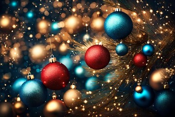 Obraz na płótnie Canvas christmas background with balls