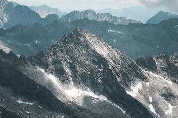 landscape with rocky mountains in the alps