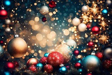 Fototapeta na wymiar christmas background with balls