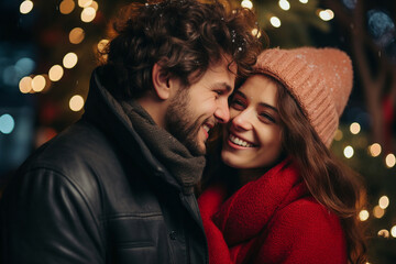 Made with Generative AI picture of adorable couple new year season celebrations portrait