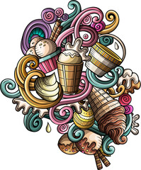 Ice Cream detailed cartoon illustration