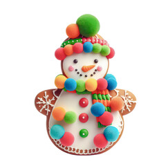 Fototapeta na wymiar Christmas gingerbread snowman cookie.