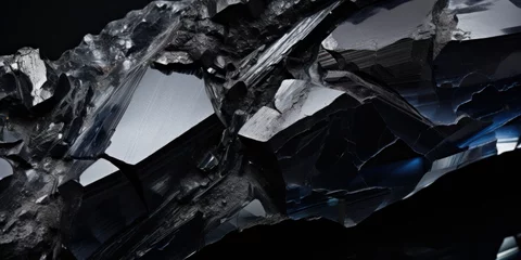 Wandaufkleber Obsidian volcanic Glass Texture © RMedia