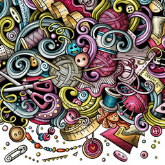 Handmade detailed cartoon border illustration