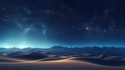 Schilderijen op glas landscape on planet Mars, scenic desert scene on the red planet (3d space illustration) © Damerfie