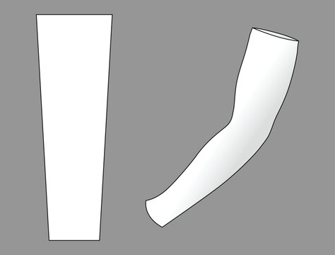 White UV Protection Arm Sleeve Template on Gray Background, Vector File