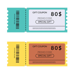Discount coupon design template, Gift voucher concept design stock illustration
