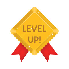 level up badge  illustration