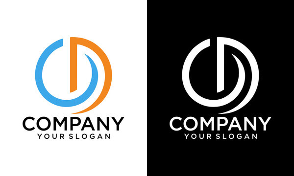 OD LOGO MONOGRAM CIRCLE TECHNOLOGY SIMPLE EDITABLE