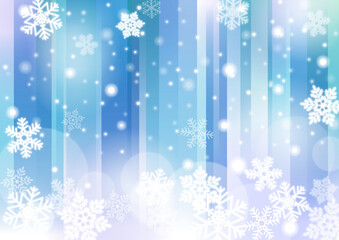 雪 　雪の結晶　ブルー　イメージ　背景