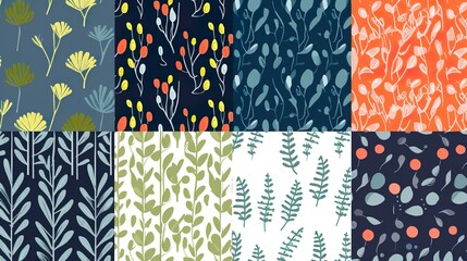Abstract floral sets pattern backdrop of colorful flowers for spring or summer time. Banner background