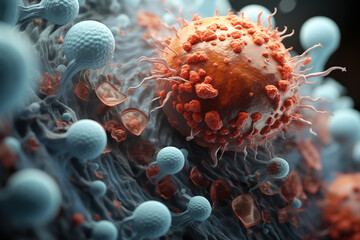 Virus cells, macro visualisation