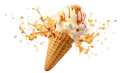 Delicious ice cream explosion, cut out - obrazy, fototapety, plakaty