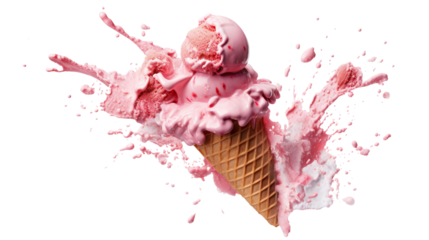 Delicious ice cream explosion, cut out