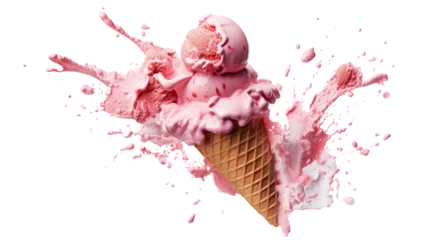 Deurstickers Delicious ice cream explosion, cut out © Yeti Studio