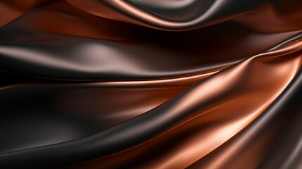 Metallic silk background, luxery surface, copper waves, Generative AI - obrazy, fototapety, plakaty