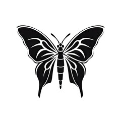 Fototapeta premium Butterfly Icon, Moth Symbol, Flying Insect Silhouette, Minimal Butterflies Wings Pictogram