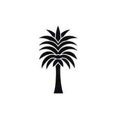 Obraz premium Palm Tree Icon, Coconut Trees Symbol, Tropical Plant, Palm Tree Silhouette, Generative AI Illustration