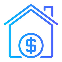 mortgage loan gradient icon