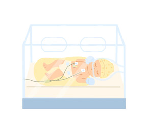 baby in incubator - obrazy, fototapety, plakaty