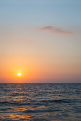 Beautiful sunset light over sea