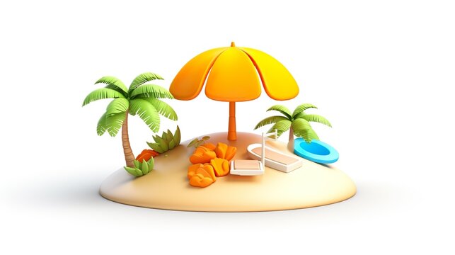 summer set collection creativity sunglasses island background