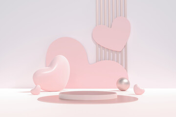 Happy Valentine's Day Background 3D Illustration