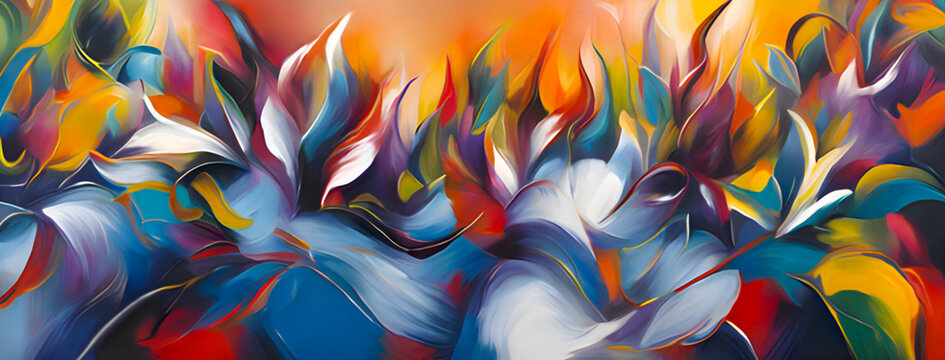 Ilustração abstrata panorâmica e colorida representando o carnaval brasileiro para usar de fundo.