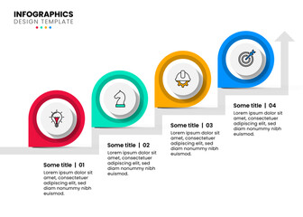 Infographic template. Staircase with 4 steps and an arrow
