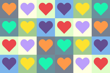 Set of colored hearts, vector icon illustration