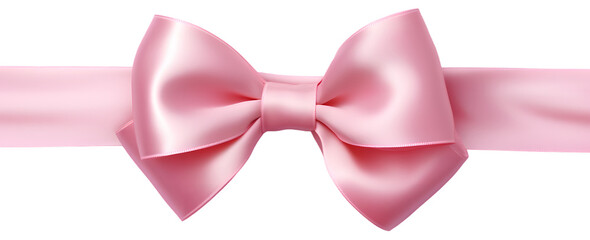 Pink bow isolated on transparent background