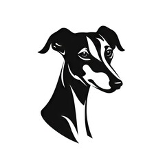 Russian Hunting Sighthound Icon, Dog Black Silhouette, Puppy Pictogram, Pet Outline