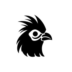 Obraz premium Chicken Head Icon, Rooster Silhouette, Poultry Farm Logo, Hen Symbol, Chicken Icon on White