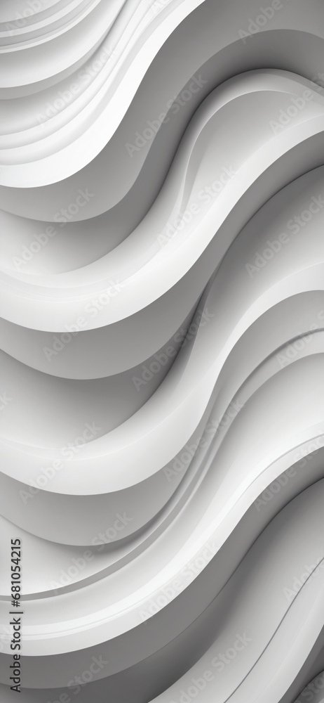 Wall mural abstract white background with curved strips and surfaces. vertical wallpaper for smartphone. genera