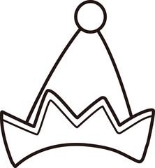 Outline of Christmas elf hat