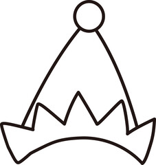 Outline of Christmas elf hat