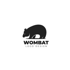 Wombat simple black logo template vector illustration